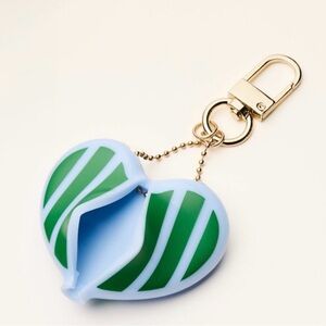 kate spade new york x Target Striped Heart Coin Purse Bag Charm Keys LEAVES SOON